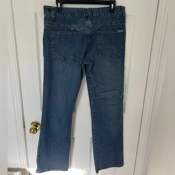 Blue Embroidered Women's vintage Jeans - Picture 4 of 5